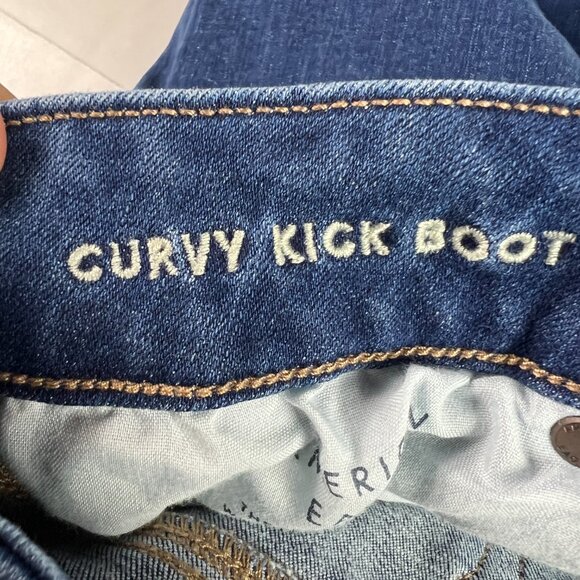 American Eagle Jeans Women's 27x33* Curvy Low Rise Kick Boot Blue Denim Tag 2 L - Picture 6 of 16
